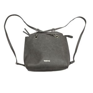 ALBERTO backpack purse 2 in 1 shoulder bag grey vegan leather